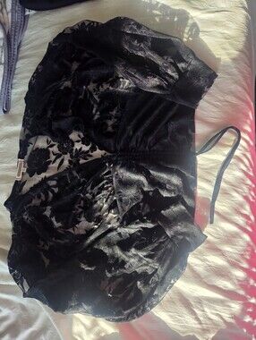 Black Mesh Floral Top